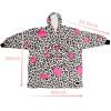 imageCatalonia Oversized Blanket Hoodie Sweatshirt Comfortable Wearable Sherpa PulloverGift for HerLeopard Heart White