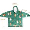 imageCatalonia Oversized Blanket Hoodie Sweatshirt Comfortable Wearable Sherpa PulloverGift for HerRibbit Deer Green