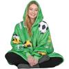 imageCatalonia Oversized Blanket Hoodie Sweatshirt Comfortable Wearable Sherpa PulloverGift for HerSoccer Team Green