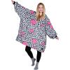 imageCatalonia Oversized Blanket Hoodie Sweatshirt Comfortable Wearable Sherpa PulloverGift for HerLeopard Heart White