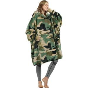 imageCatalonia Oversized Blanket Hoodie Sweatshirt Comfortable Wearable Sherpa PulloverGift for HerCamo