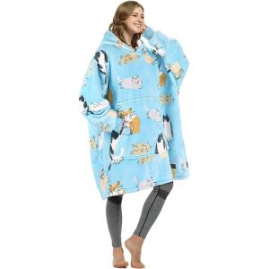 imageCatalonia Oversized Blanket Hoodie Sweatshirt Comfortable Wearable Sherpa PulloverGift for HerCat