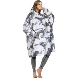 imageCatalonia Oversized Blanket Hoodie Sweatshirt Comfortable Wearable Sherpa PulloverGift for HerDinosaur