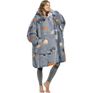 imageCatalonia Oversized Blanket Hoodie Sweatshirt Comfortable Wearable Sherpa PulloverGift for HerDog
