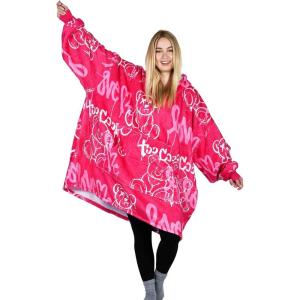 imageCatalonia Oversized Blanket Hoodie Sweatshirt Comfortable Wearable Sherpa PulloverGift for HerGraffiti Bear Hot Pink