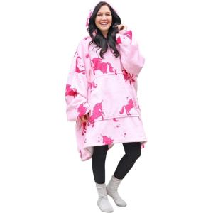 imageCatalonia Oversized Blanket Hoodie Sweatshirt Comfortable Wearable Sherpa PulloverGift for HerUnicorn Pink