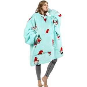 imageCatalonia Oversized Blanket Hoodie Sweatshirt Comfortable Wearable Sherpa PulloverGift for HerXmas Elf Green