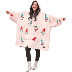 imageCatalonia Oversized Blanket Hoodie Sweatshirt Comfortable Wearable Sherpa PulloverGift for HerXmas Elf Pink