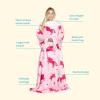imageCatalonia Cat ampamp Dog Print Sherpa Wearable Blanket with Sleeves Arms Comfy Sleeved TV Wrap Blanket Large Snuggly Throw for Women and Men Gift for HerUnicorn Pink