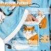 imageCatalonia Cat ampamp Dog Print Sherpa Wearable Blanket with Sleeves Arms Comfy Sleeved TV Wrap Blanket Large Snuggly Throw for Women and Men Gift for HerCat Blue