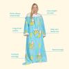 imageCatalonia Cat ampamp Dog Print Sherpa Wearable Blanket with Sleeves Arms Comfy Sleeved TV Wrap Blanket Large Snuggly Throw for Women and Men Gift for HerBanana Cat Blue