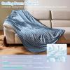 imageCatalonia Cooling Blanket for Hot Sleepers Summer Bed Blanket for Warm Night Sweat Cool Sofa Throw Blanket for Hot Flashes Soft Thin Lightweight Blanket for Adults Kids GreenBlue