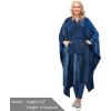 imageCatalonia Fleece Wearable Blanket Poncho for Adult Women Men Travel Wrap Blanket Cape with Pocket  Warm Soft Cozy Snuggly Gift for Her No Sleeves  AllSeasonNavy