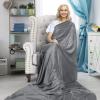 imageCatalonia Fleece Wearable Blanket Poncho for Adult Women Men Travel Wrap Blanket Cape with Pocket  Warm Soft Cozy Snuggly Gift for Her No Sleeves  AllSeasonGrey
