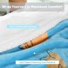 imageCatalonia Hooded Blanket Poncho  Wearable Blanket Wrap with Hand Pockets  Comfy Sherpa Fleece Throw Cape for Children and Adults Women GiftBlue Cat