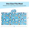 imageCatalonia Hooded Blanket Poncho  Wearable Blanket Wrap with Hand Pockets  Comfy Sherpa Fleece Throw Cape for Children and Adults Women GiftBlue Cat