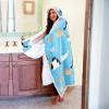 imageCatalonia Hooded Blanket Poncho  Wearable Blanket Wrap with Hand Pockets  Comfy Sherpa Fleece Throw Cape for Children and Adults Women GiftBlue Cat