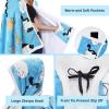 imageCatalonia Hooded Blanket Poncho  Wearable Blanket Wrap with Hand Pockets  Comfy Sherpa Fleece Throw Cape for Children and Adults Women GiftBlue Cat