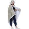 imageCatalonia Hooded Blanket Poncho  Wearable Blanket Wrap with Hand Pockets  Comfy Sherpa Fleece Throw Cape for Children and Adults Women GiftCamel
