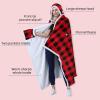 imageCatalonia Hooded Blanket Poncho  Wearable Blanket Wrap with Hand Pockets  Comfy Sherpa Fleece Throw Cape for Children and Adults Women GiftChecker