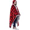 imageCatalonia Hooded Blanket Poncho  Wearable Blanket Wrap with Hand Pockets  Comfy Sherpa Fleece Throw Cape for Children and Adults Women GiftChecker