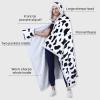 imageCatalonia Hooded Blanket Poncho  Wearable Blanket Wrap with Hand Pockets  Comfy Sherpa Fleece Throw Cape for Children and Adults Women GiftDalmatian