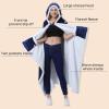 imageCatalonia Hooded Blanket Poncho  Wearable Blanket Wrap with Hand Pockets  Comfy Sherpa Fleece Throw Cape for Children and Adults Women GiftNavy