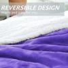imageCatalonia Hooded Blanket Poncho  Wearable Blanket Wrap with Hand Pockets  Comfy Sherpa Fleece Throw Cape for Children and Adults Women GiftPurple