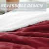 imageCatalonia Hooded Blanket Poncho  Wearable Blanket Wrap with Hand Pockets  Comfy Sherpa Fleece Throw Cape for Children and Adults Women GiftWine