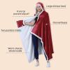 imageCatalonia Hooded Blanket Poncho  Wearable Blanket Wrap with Hand Pockets  Comfy Sherpa Fleece Throw Cape for Children and Adults Women GiftWine
