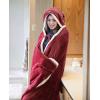 imageCatalonia Hooded Blanket Poncho  Wearable Blanket Wrap with Hand Pockets  Comfy Sherpa Fleece Throw Cape for Children and Adults Women GiftWine