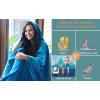 imageCatalonia Hooded Wearable Blanket Poncho for Adult Women Men Fleece Wrap Blanket Cape with Hood  Warm Soft Cozy Snuggly  Comfort Gift No SleevesAqua