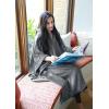 imageCatalonia Hooded Wearable Blanket Poncho for Adult Women Men Fleece Wrap Blanket Cape with Hood  Warm Soft Cozy Snuggly  Comfort Gift No SleevesGrey