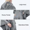 imageCatalonia Hooded Wearable Blanket Poncho for Adult Women Men Fleece Wrap Blanket Cape with Hood  Warm Soft Cozy Snuggly  Comfort Gift No SleevesGrey
