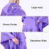 imageCatalonia Hooded Wearable Blanket Poncho for Adult Women Men Fleece Wrap Blanket Cape with Hood  Warm Soft Cozy Snuggly  Comfort Gift No SleevesPurple