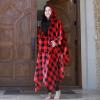 imageCatalonia Hooded Wearable Blanket Poncho for Adult Women Men Fleece Wrap Blanket Cape with Hood  Warm Soft Cozy Snuggly  Comfort Gift No SleevesRed Checker