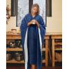 imageCatalonia Sherpa Wearable Blanket Poncho for Adult Women Men Wrap Blanket Cape with Pocket Warm Soft Cozy Snuggly Comfort Gift No Sleeves AquaNavy
