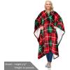 imageCatalonia Sherpa Wearable Blanket Poncho for Adult Women Men Wrap Blanket Cape with Pocket Warm Soft Cozy Snuggly Comfort Gift No Sleeves AquaRed Plaid