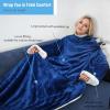 imageCatalonia Sherpa Wearable Blanket with Sleeves ArmsBlue