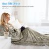 imageCatalonia Sherpa Wearable Blanket with Sleeves ArmsCamel