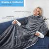 imageCatalonia Sherpa Wearable Blanket with Sleeves ArmsGray