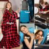 imageCatalonia Sherpa Wearable Blanket with Sleeves ArmsPlaid Red