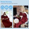imageCatalonia Sherpa Wearable Blanket with Sleeves ArmsWine