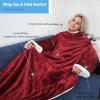 imageCatalonia Sherpa Wearable Blanket with Sleeves ArmsWine