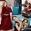 imageCatalonia Sherpa Wearable Blanket with Sleeves ArmsWine