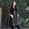 imageCatalonia Womens Poncho Cape Oversized Sherpa Fleece Cloak Coat Snuggly Hooded Wearable Blanket Gift Idea for Women MomBlack