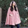 imageCatalonia Womens Poncho Cape Oversized Sherpa Fleece Cloak Coat Snuggly Hooded Wearable Blanket Gift Idea for Women MomPink