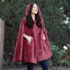 imageCatalonia Womens Poncho Cape Oversized Sherpa Fleece Cloak Coat Snuggly Hooded Wearable Blanket Gift Idea for Women MomWine