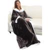 imageCatalonia Cat ampamp Dog Print Sherpa Wearable Blanket with Sleeves Arms Comfy Sleeved TV Wrap Blanket Large Snuggly Throw for Women and Men Gift for HerBrown