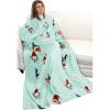 imageCatalonia Cat ampamp Dog Print Wearable Snuggle Blanket with Sleeves Soft Warm Cozy Fleece Long Throw with Pocket Perfect for Sleeping ampamp TV Time Christmas Gift Ideas for Women and MenChristmas Elf Green